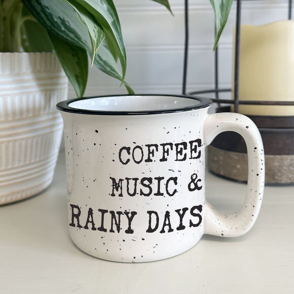Personalized Favorite Things Ceramic Camp Mug - Custom Heavy Duty Coffee Cup