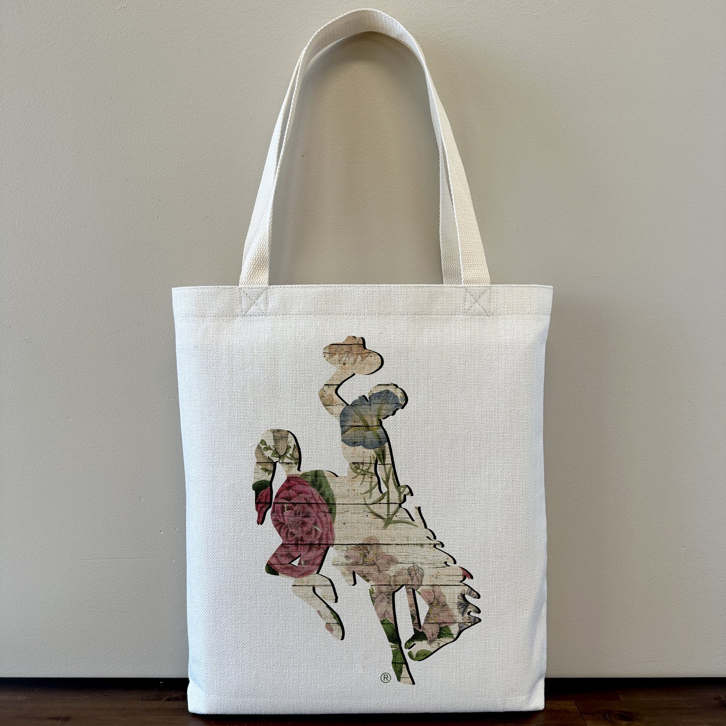 Floral Barnwood Bucking Horse Tote