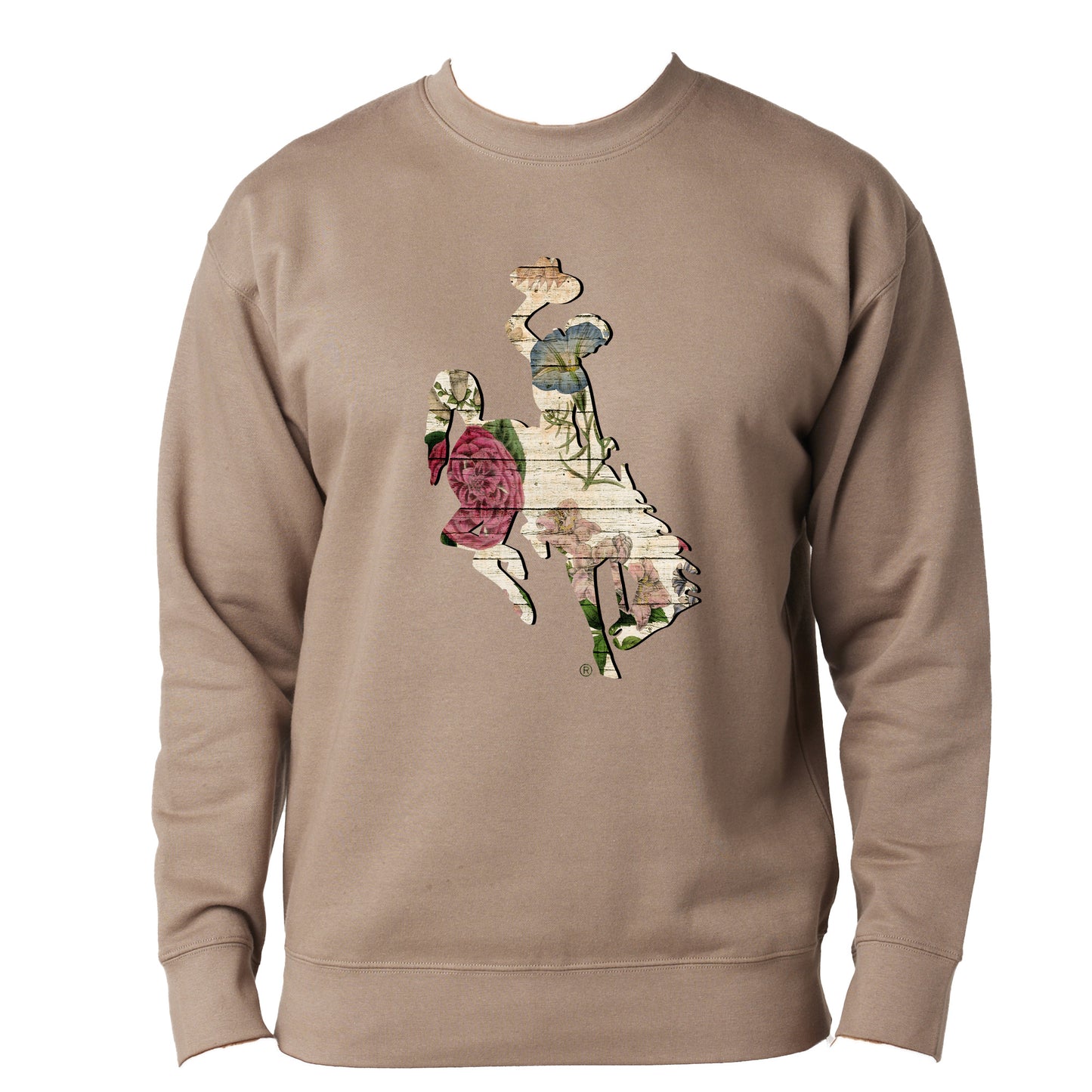 Floral Barnwood Bucking Horse Sweatshirt