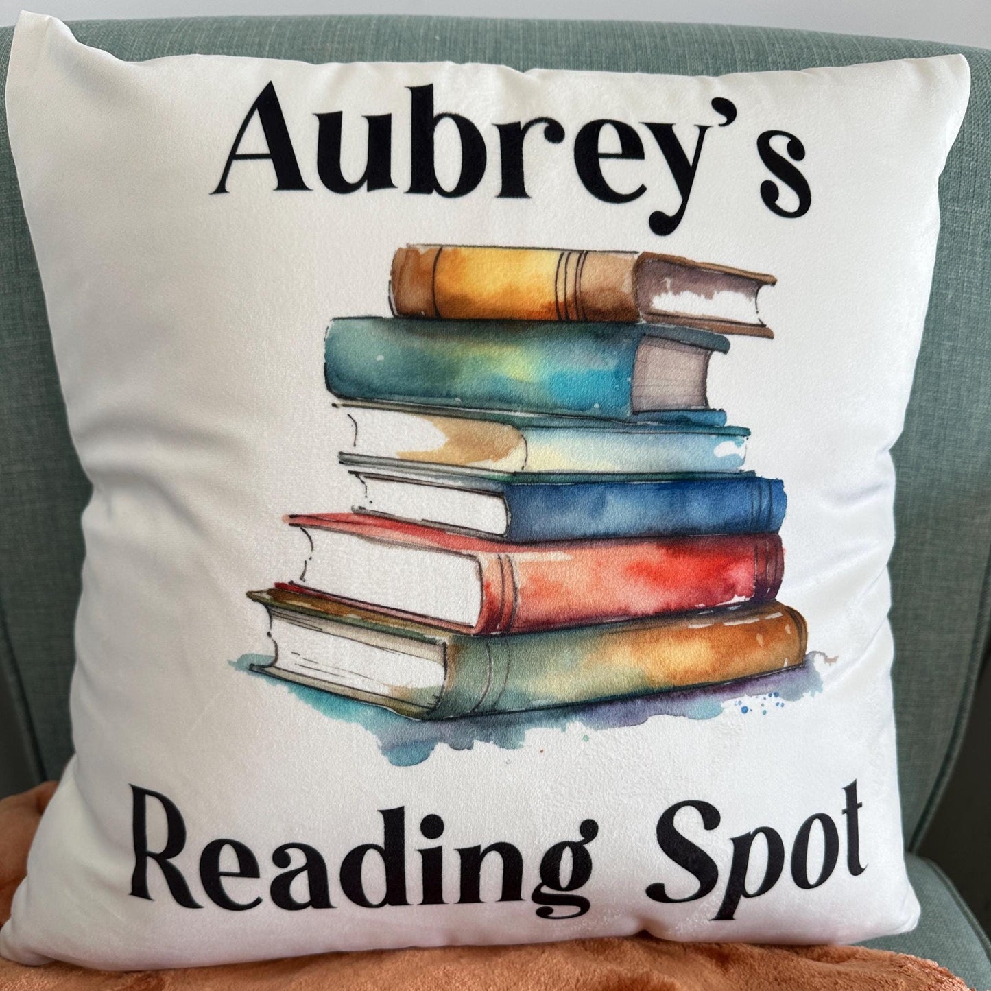 Personalized Reading Spot Pillow – Custom Book Lover Gift with Name