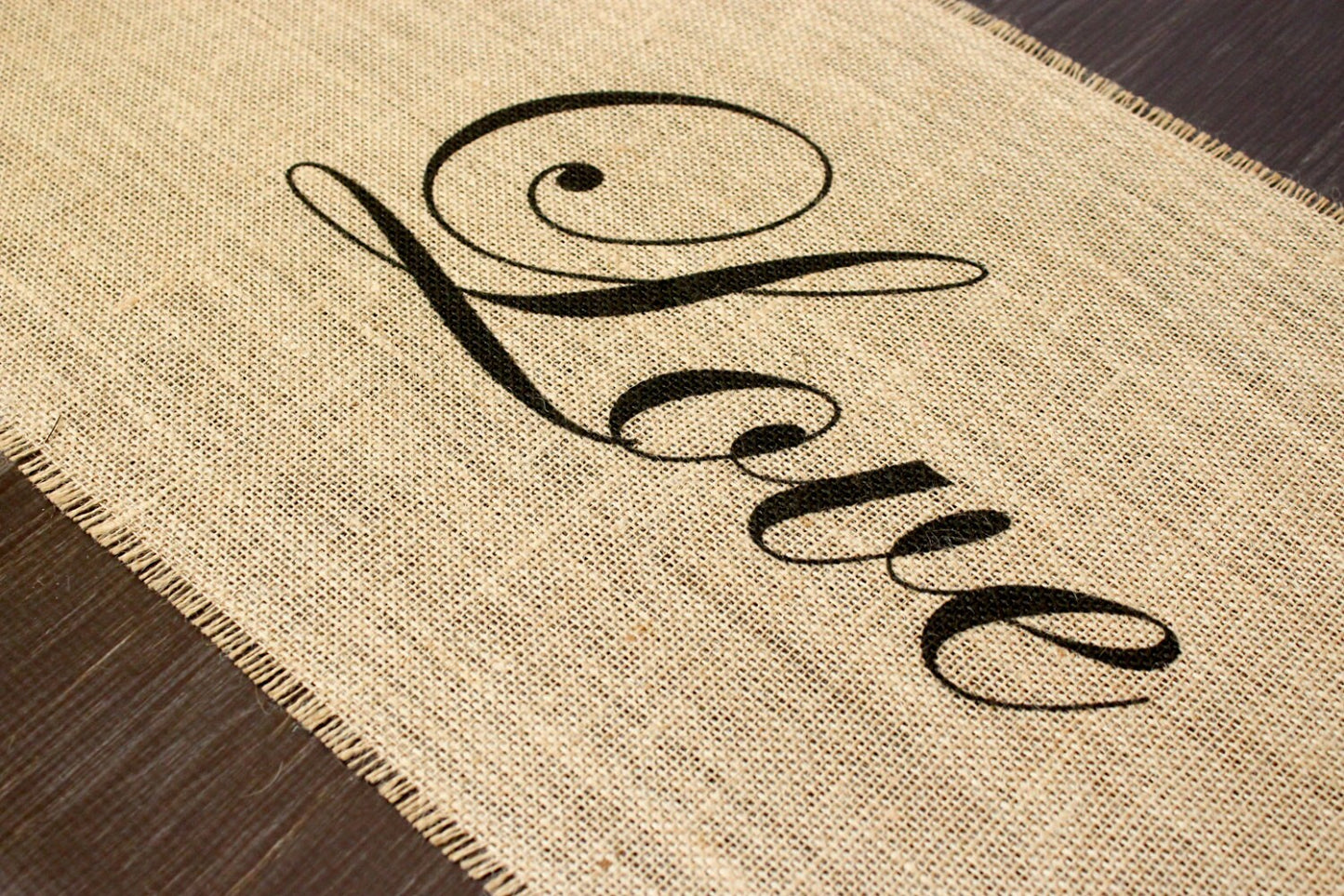 Live Laugh Love Burlap Table Runner
