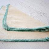 Teal Unpaper Towels in bright white or natural birdseye - reusable paper towel alternative