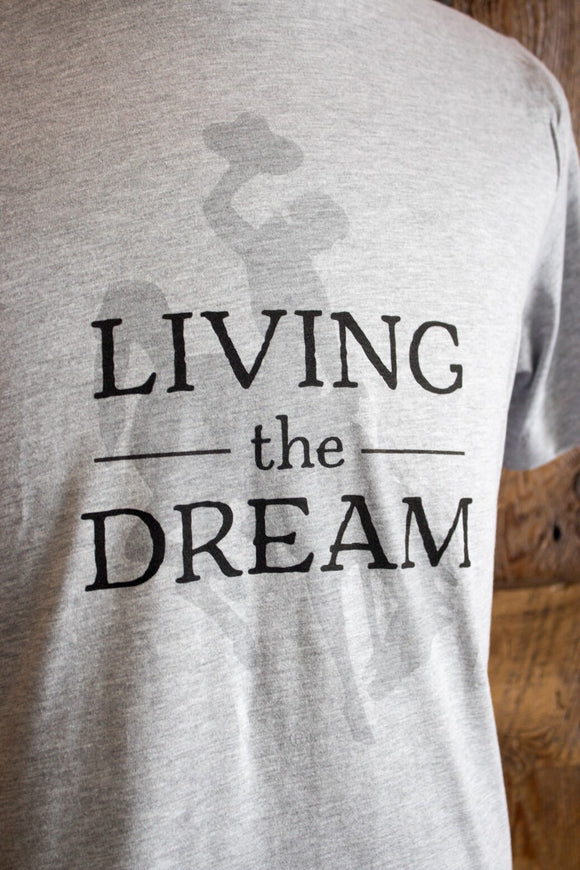 Living the Dream Wyoming style - Men's Wyo bucking horse t-shirt