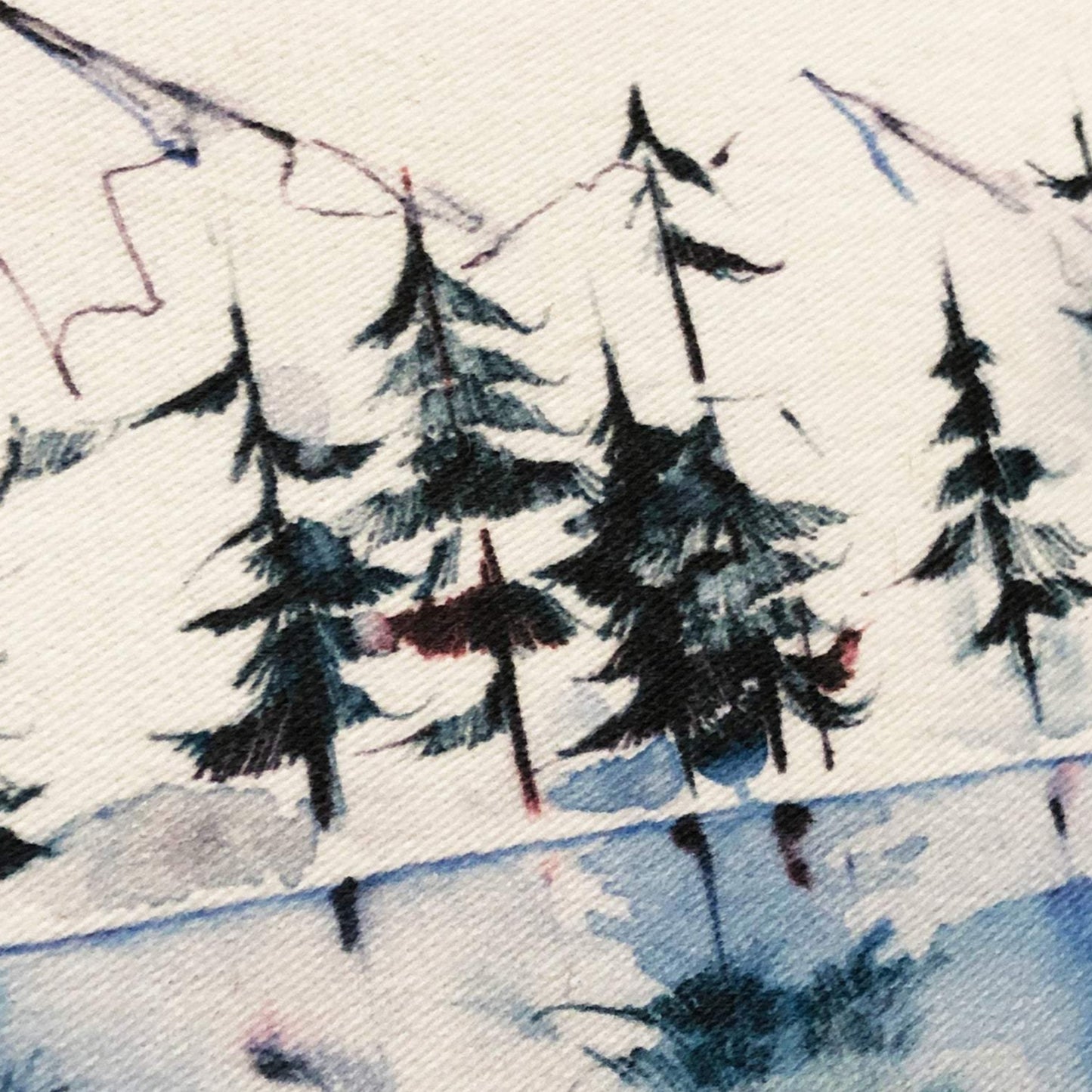 The Mountains are calling and I must go watercolor art on soft white throw pillow