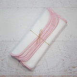 Pastel pink Unpaper Towels in bright white or natural birdseye - reusable paper towel alternative