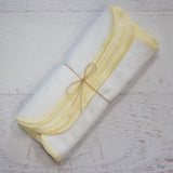 Pastel lemon yellow Unpaper Towels in bright white or natural birdseye - reusable paper towel alternative
