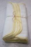 Pastel lemon yellow Unpaper Towels in bright white or natural birdseye - reusable paper towel alternative