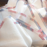 Patriotic red, white, & blue unpaper towel collection - 1 dozen paperless towels on bright white birdseye cotton