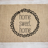 Home Sweet Home burlap placemats - set of two farmhouse style place mats