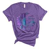 You are Worthy Sunflower t-shirt - Teal Purple Suicide Awareness Prevention