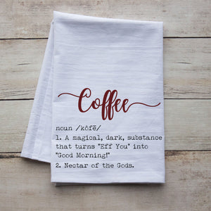 Coffee Definition Tea Towel - funny kitchen towel for coffee lovers
