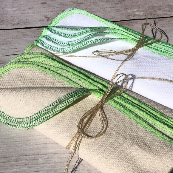 Irish Spring Two Color Paperless Towels - bright white or natural birdseye paper towel alternative reusable paper towels