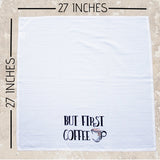 27 inches x 27 inches tea towel