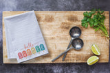 Hello Summer Popsicles Kitchen Dish Towel - extra large tea towel, summer kitchen decor