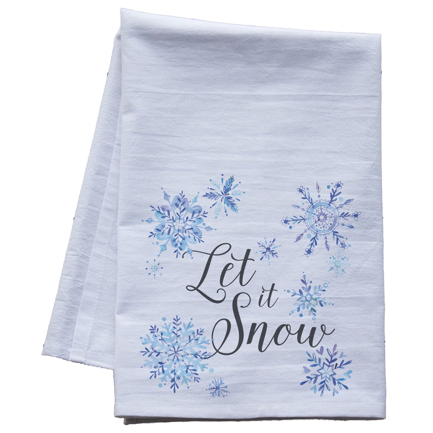 Let It Snow Dish Towel - premium flour sack tea towel
