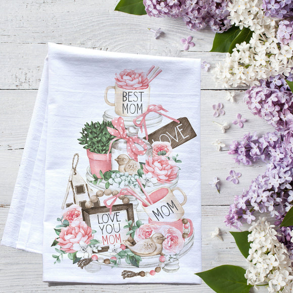 Mom Tier Tray Kitchen Towel -   premium flour sack tea towel for Mother's Day