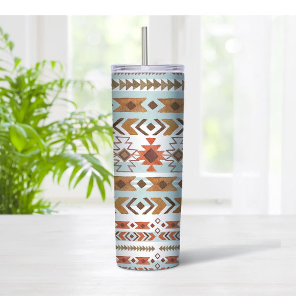 Southwestern Print Skinny Tumbler - 20oz - Perfect for Hot and Cold Drinks