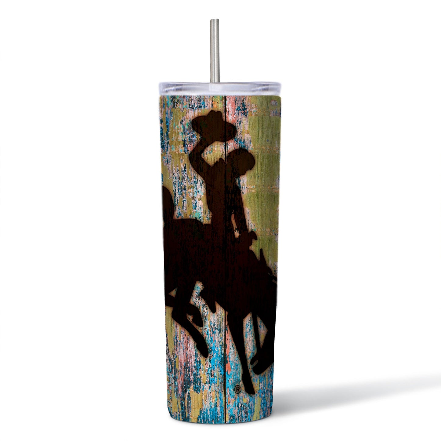 Rainbow Barnwood Bucking Horse Tumbler