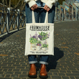 Farm Fresh Herbs canvas tote bag -  premium canvas carryall bag perfect for books, shopping or farmers market produce