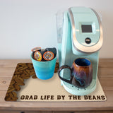 Grab Life by the Beans Washable Coffee Mat -