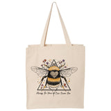 Always Be Your Queen Bee canvas tote bag -  premium canvas carryall bag perfect for books, shopping or a reusable grocery bag
