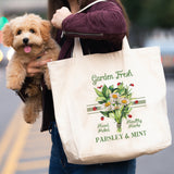 Garden Fresh Parsley & Mint canvas tote bag -  premium canvas carryall bag perfect for books, shopping or a reusable grocery bag