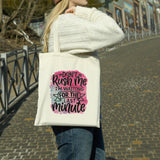 Waiting For The Last Minute canvas tote bag -  premium canvas carryall bag perfect for books, shopping or a reusable grocery bag