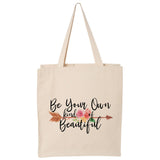 Your Own Beautiful Arrow/Roses canvas tote bag -  premium canvas carryall bag perfect for books, shopping or a reusable grocery bag