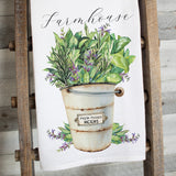Farmhouse Picked Herbs Kitchen Towel - country farmhouse style - premium flour sack tea towel