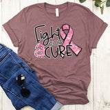 Fight for a Cure (Pink Ribbon) - cancer awareness tee