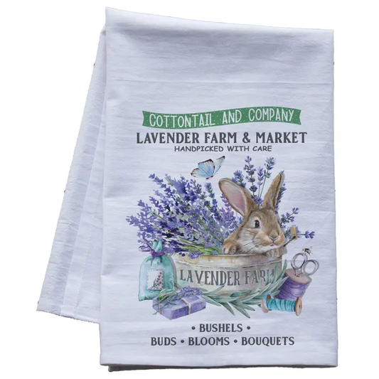 Cottontail Lavender Farm Flour Sack Tea Towel