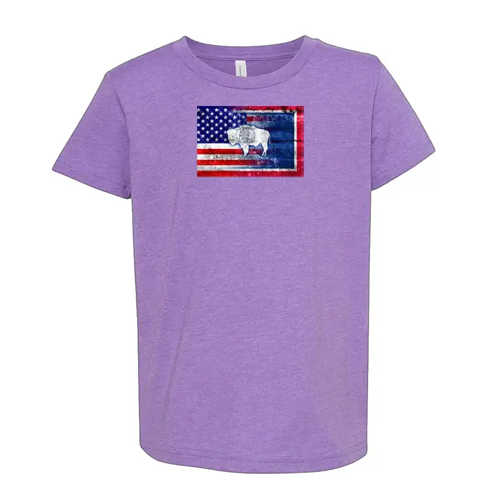 USA Wyoming flag Youth Toddler Baby T-Shirt - Kids Tee