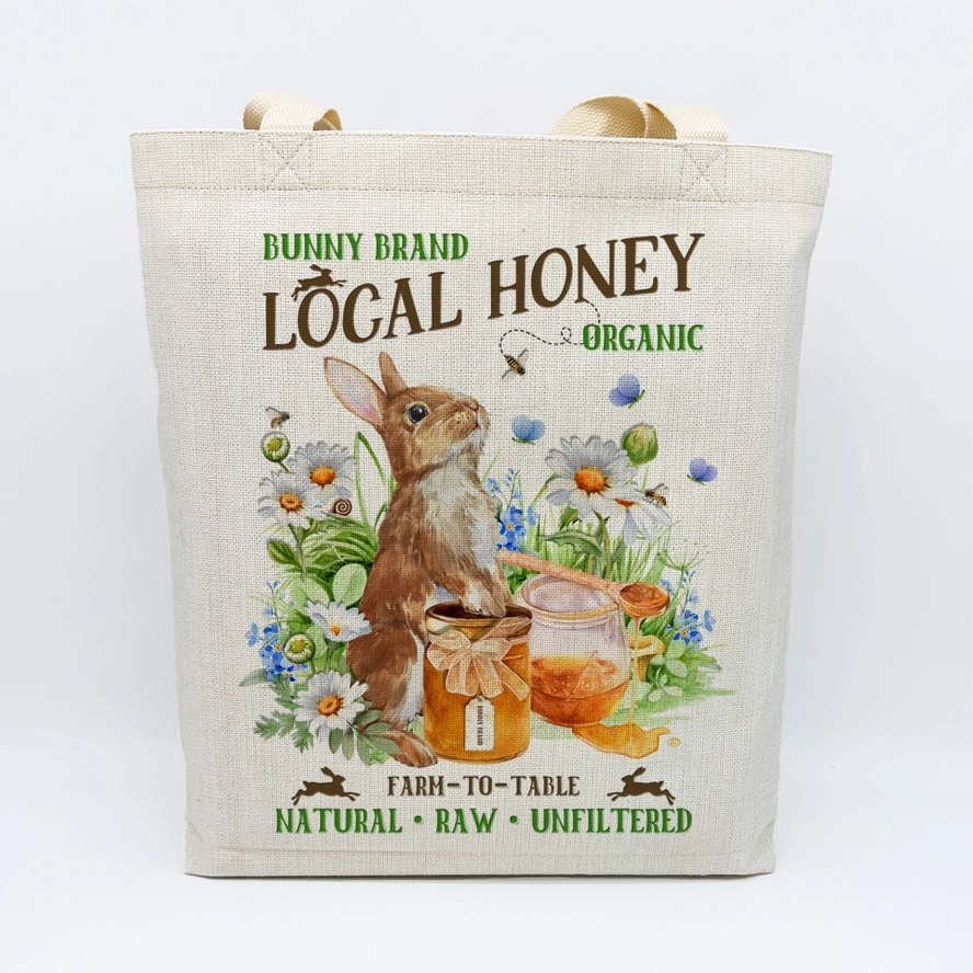 Local Honey Canvas Tote Bag  Bee Farmer Tote Bag Reusable Shopping Bag great for Shopping Grocery Beach Picnic