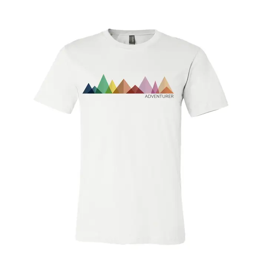 Colorful Mountain Graphic T-Shirt – Customizable with Free Name Drop