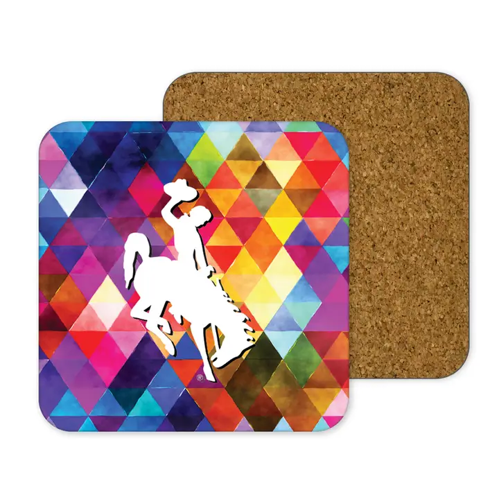 Bright Wyoming Bucking Horse Tabletop Coasters – Rustic Western Decor