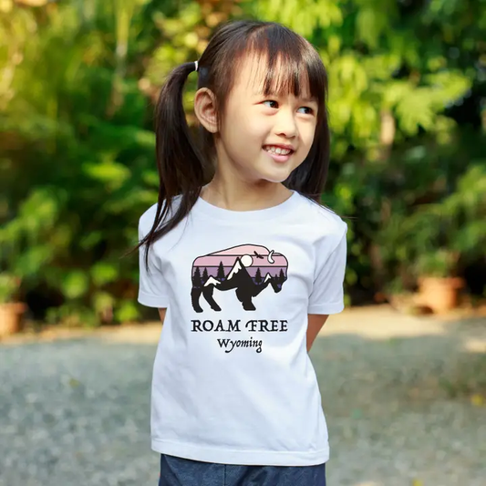 Roam Free Wyoming Youth Toddler Baby T-Shirt - Kids Tee