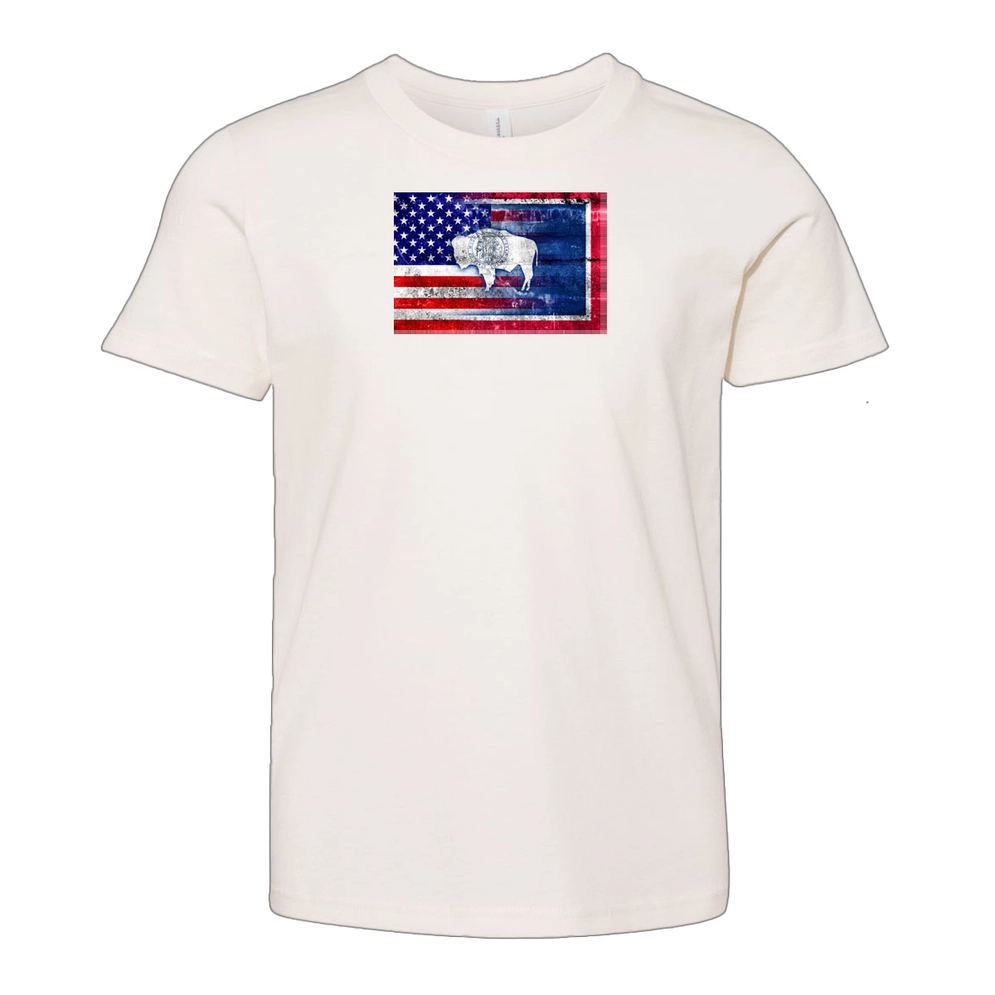 USA Wyoming flag Youth Toddler Baby T-Shirt - Kids Tee