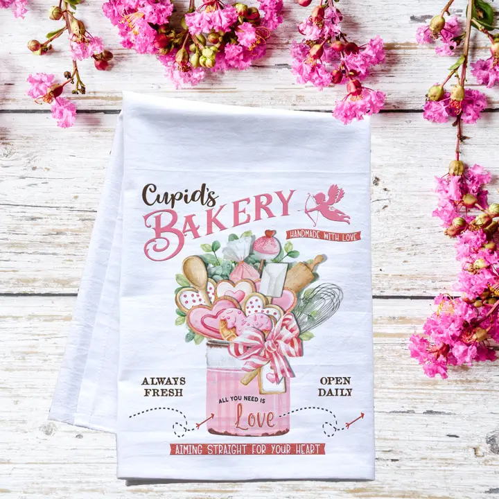 Cupids Bakery Flour Sack Tea Towel