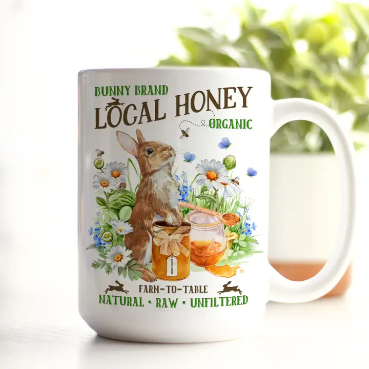 Bunny Brand Local Honey White Ceramic Mug – Sweet & Rustic Drinkware