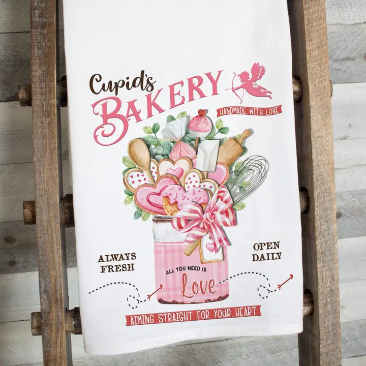 Cupids Bakery Flour Sack Tea Towel