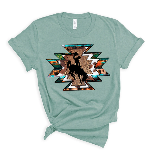 Aztec Style Wyoming Steamboat Graphic T-Shirt – Bold Western Fashion