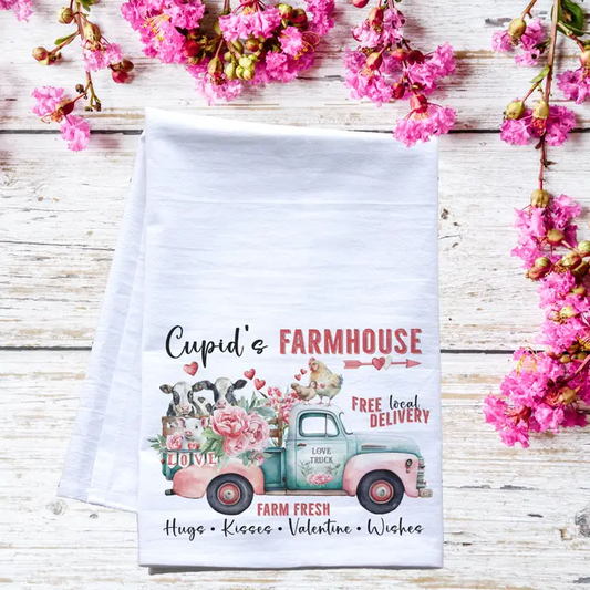 Cupids Farmhouse Flour Sack Tea Towel