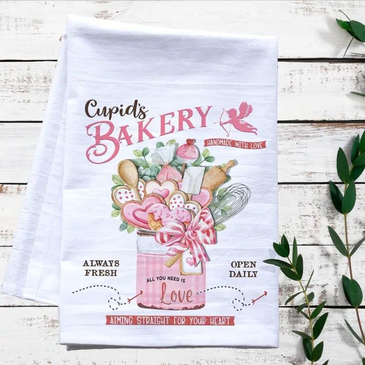 Cupids Bakery Flour Sack Tea Towel