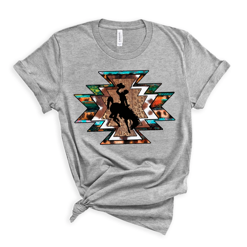 Aztec Style Wyoming Steamboat Graphic T-Shirt – Bold Western Fashion