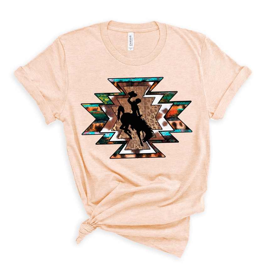 Aztec Style Wyoming Steamboat Graphic T-Shirt – Bold Western Fashion