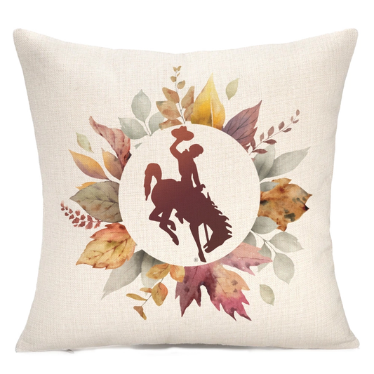 Autumn Leaves Wyoming Steamboat Throw Pillow Premium linen Pillows