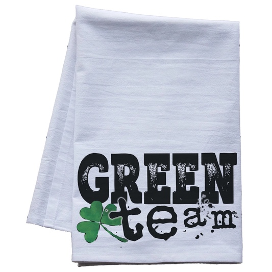 Green Team St. Patty’s Day Flour Sack Tea Towel – Festive Irish Kitchen Decor