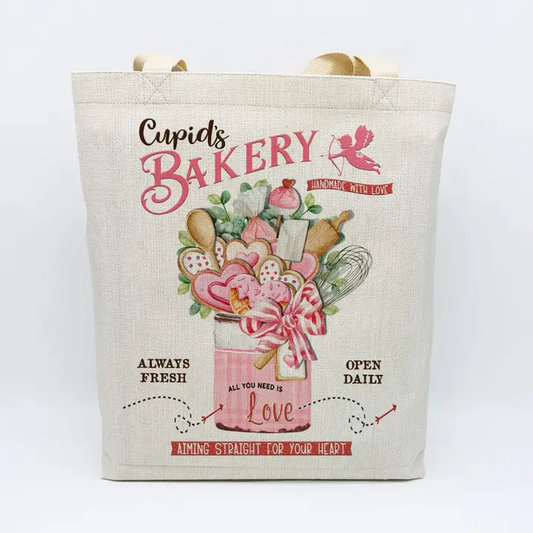 Cupid's Farmhouse Canvas Tote Bag – Valentine's Day Shopping & Gift Bag