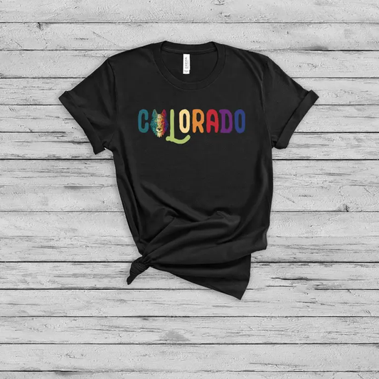 Colorful Colorado Wolf Graphic T-Shirt – Bold and Wild Design