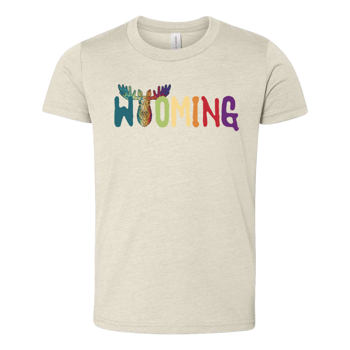 Colorful Wyoming Moose Youth Toddler Baby T-Shirt – Fun Wildlife Kids Tee